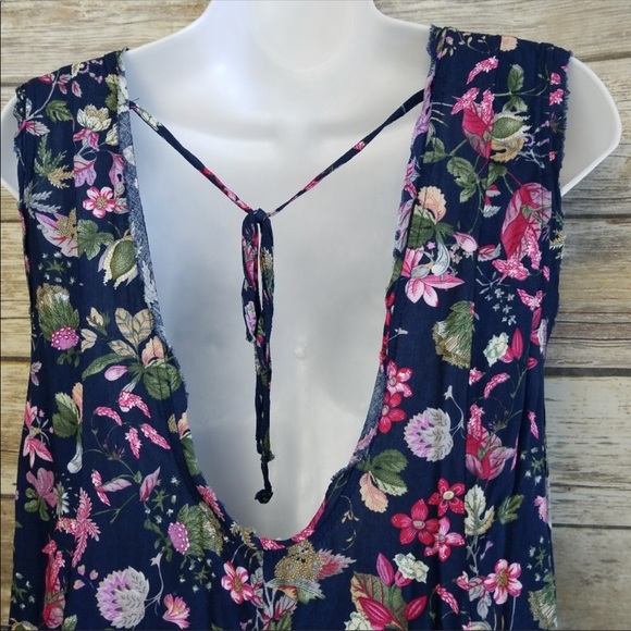 Hem and Thread Stitch Fix Open Back Floral Dress - Picture 2 of 6